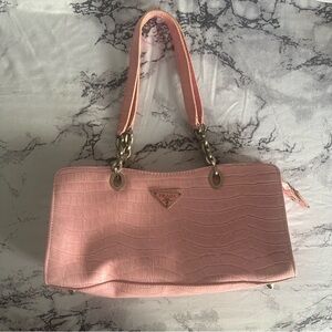 Prada Vintage Pink Croc Print Purse